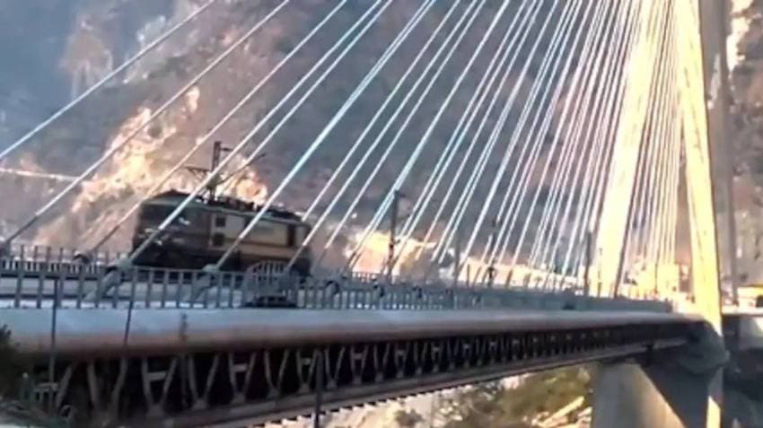 Railways Completes Trial Run On J&K's Cable-Stayed Anji Khad Bridge