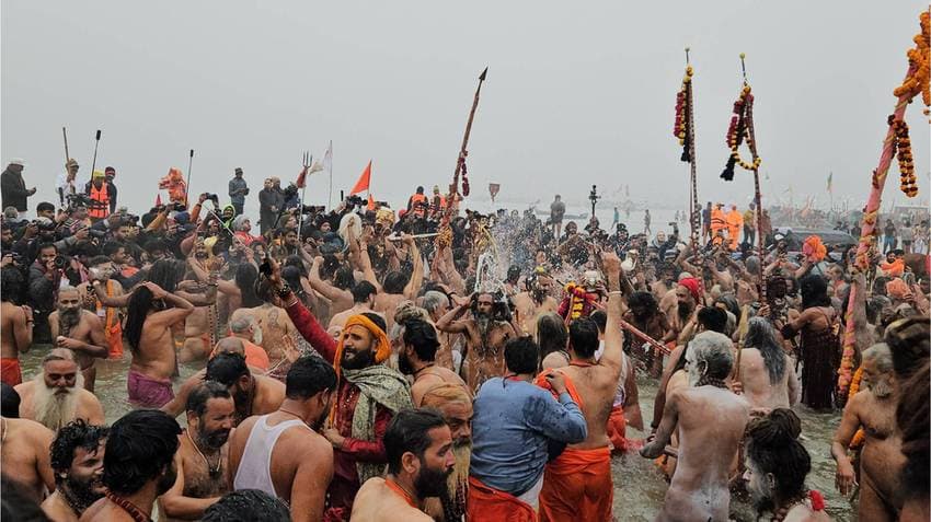 Maha Kumbh 2025: Akharas Perform 'Amrit Snan' On Makar Sankranti