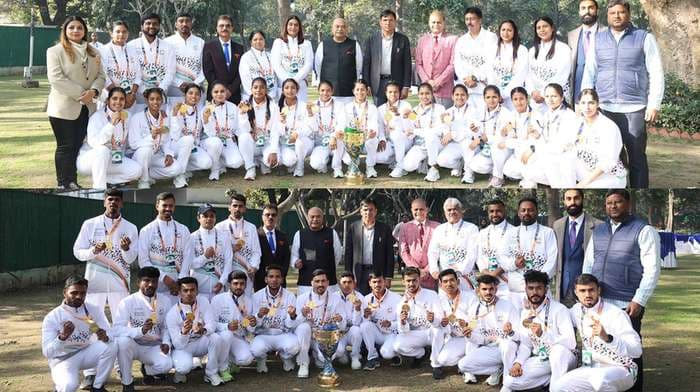 Sports Minister Mansukh Mandaviya Felicitates Kho Kho World Cup-Winning Teams