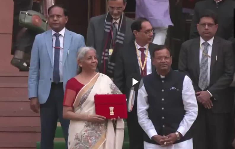 Union Finance Minister Nirmala Sitharaman Arrives In Parliament; To Present Union Budget 2025 Shortly