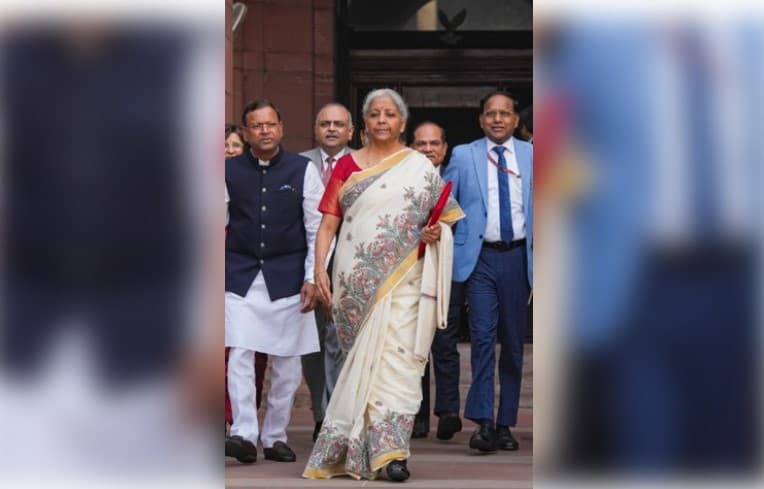 FM Sitharaman Dons Handloom Silk Saree Gifted By Padma Awardee On Budget Day