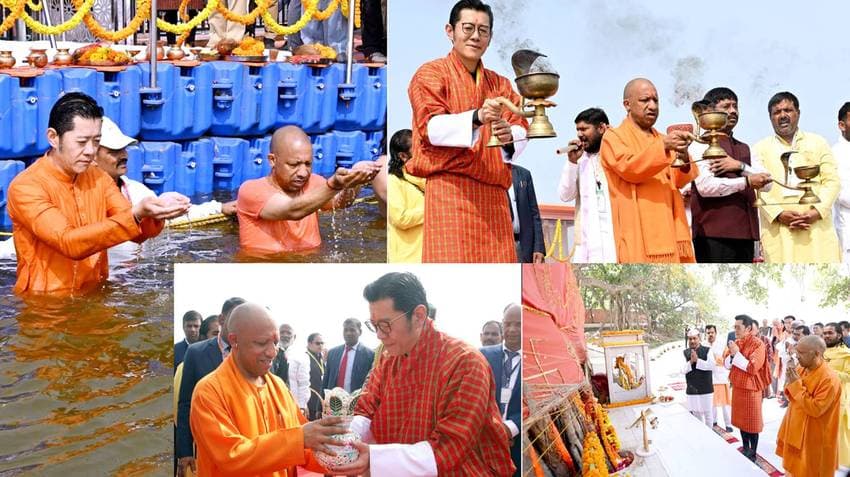 Maha Kumbh: Bhutan King Takes Holy Dip At Sangam With CM Yogi