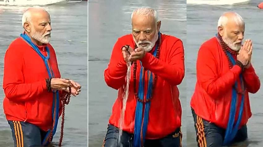 Maha Kumbh: PM Modi Takes Holy Dip At Sangam