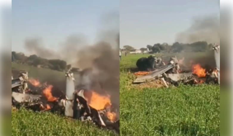 IAF Aircraft Crashes In Shivpuri, Trainee Pilots Safe