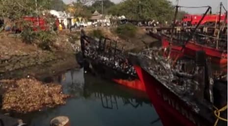 Paradip: Fire Breaks Out In Fishing Harbour; Seven Boats Destroyed