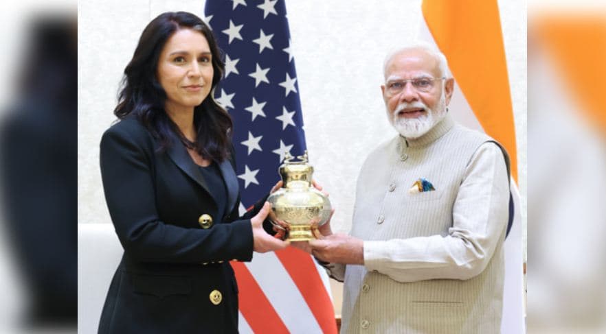 PM Modi Meets Tulsi Gabbard, Gifts Her Vase Containing Holy Ganga Water From Maha Kumbh