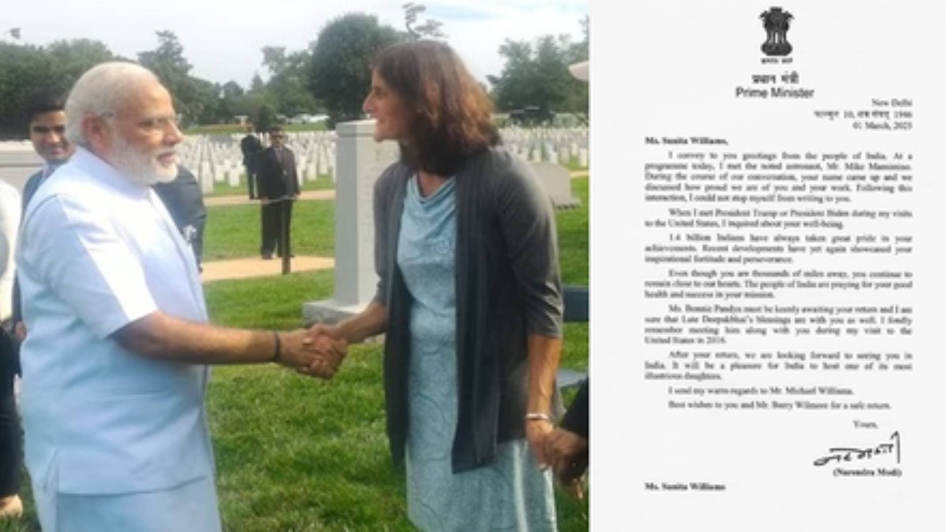 Ahead Of Sunita William’s ‘Homecoming’, PM Modi Pens Letter To India’s Illustrious Daughter