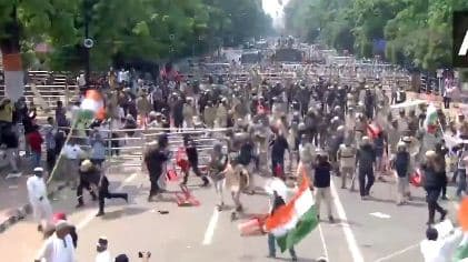 Bhubaneswar: Protest Turns Violent, Police Resort To Lathi-Charge On Congress Workers