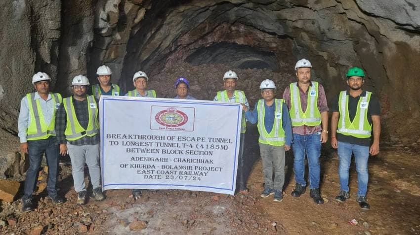 Tunnel T-4 Breakthrough In Khordha-Balangir Rail Project Boosts Odisha's Connectivity Dreams