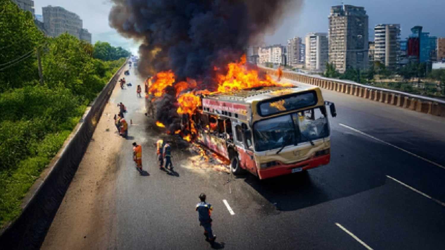 Many Feared Dead After Bus Overturns, Bursts Into Flames In Uganda