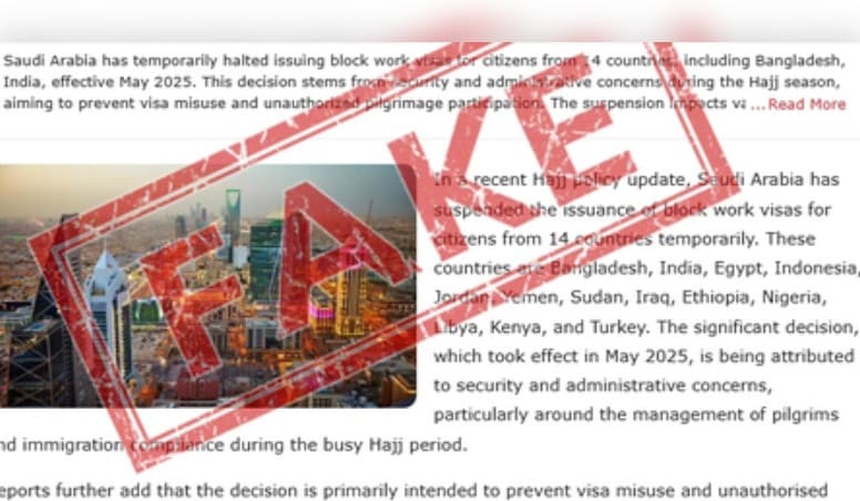MEA Slams 'Fake' Reports On Saudi Visa Issue, Says Temporary Restrictions On Short Term Visas During Haj