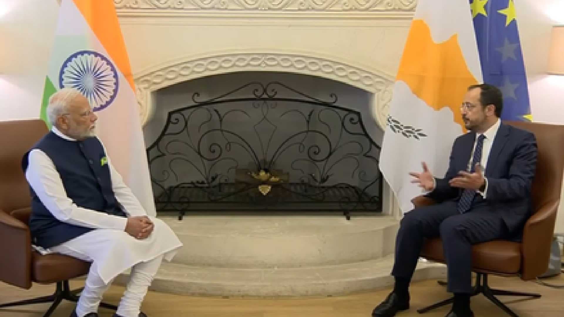 PM Modi Holds Historic Talks With Cyprus Prez, Aims To Boost Bilateral Ties