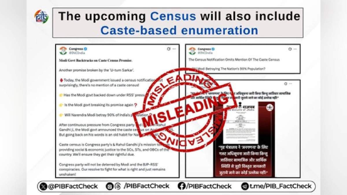 Govt Debunks Reports Claiming Caste Enumeration Not Included In Census 2027