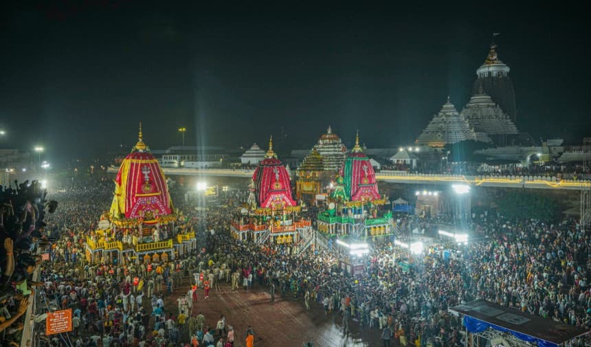 Bahuda Yatra 2025: All Three Chariots Reach Singhadwar In Puri