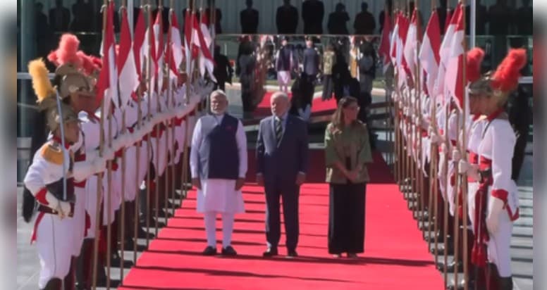 PM Modi Accorded Grand Ceremonial Welcome In Brazil Capital, Talks With President Lula Next