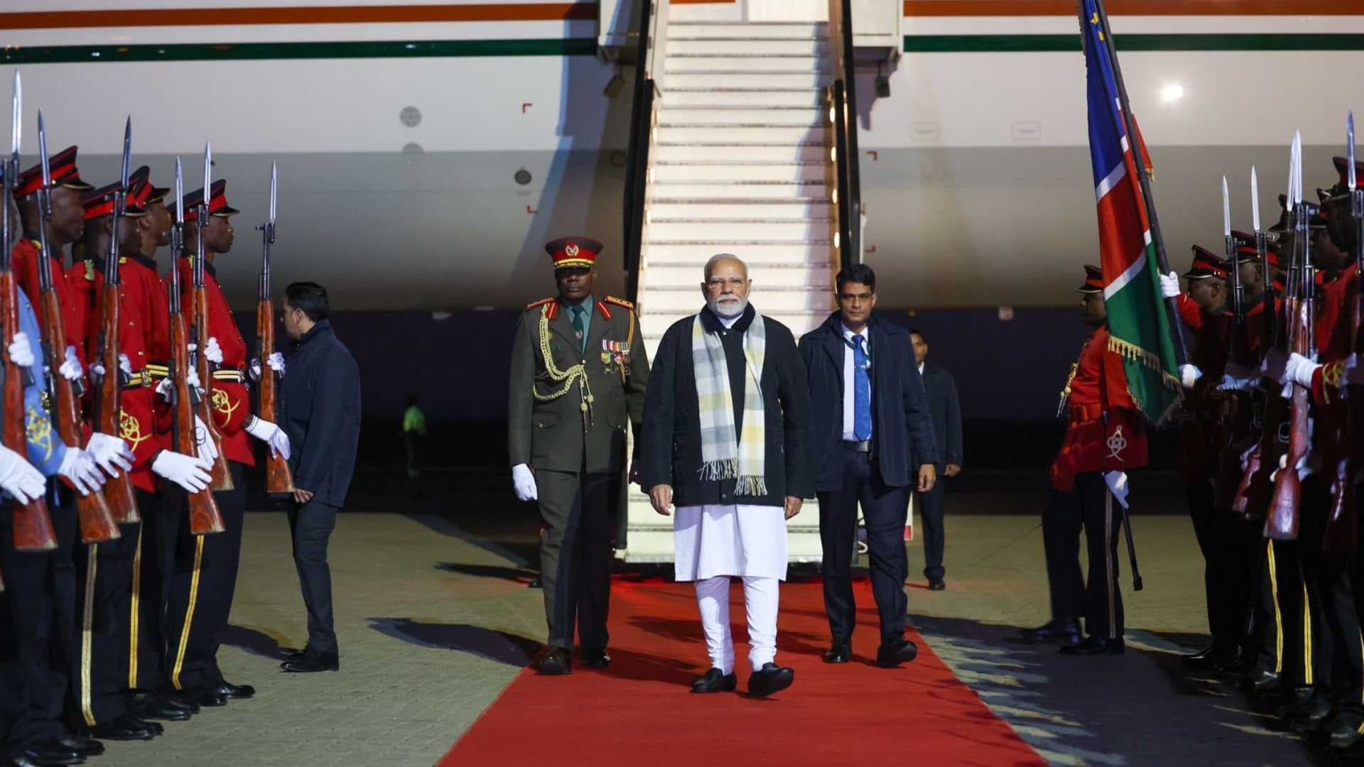 PM Modi Arrives In Namibia For First-Ever Official Visit, To Address Its Parliament