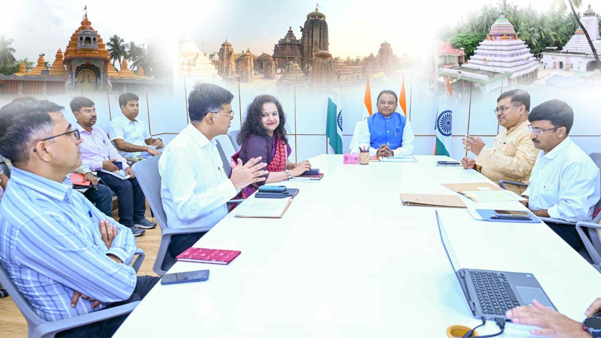 CM Majhi Reviews Temple Development Projects Across Odisha