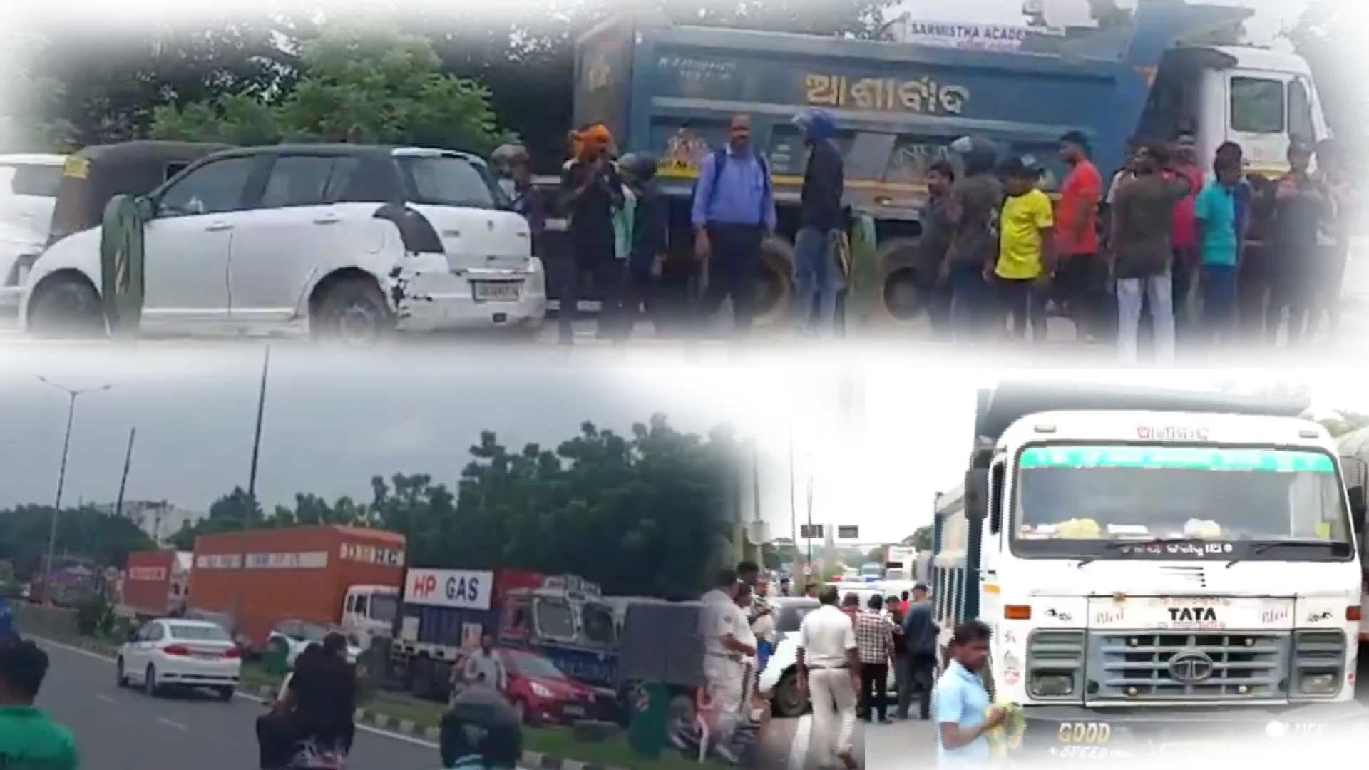 Traffic Chaos on Nayapalli Bridge After Road Accident