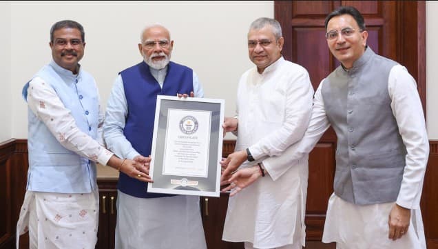PM Modi Receives Guinness World Record Certificate For Pariksha Pe Charcha