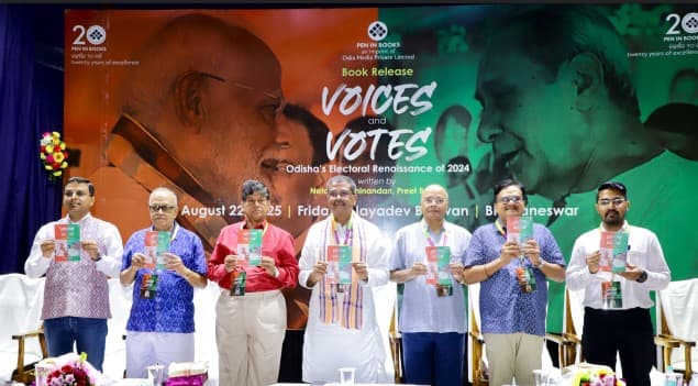 Union Minister Dharmendra Pradhan Releases “Voices and Votes: Odisha’s Electoral Renaissance of 2024” Book In Bhubaneswar
