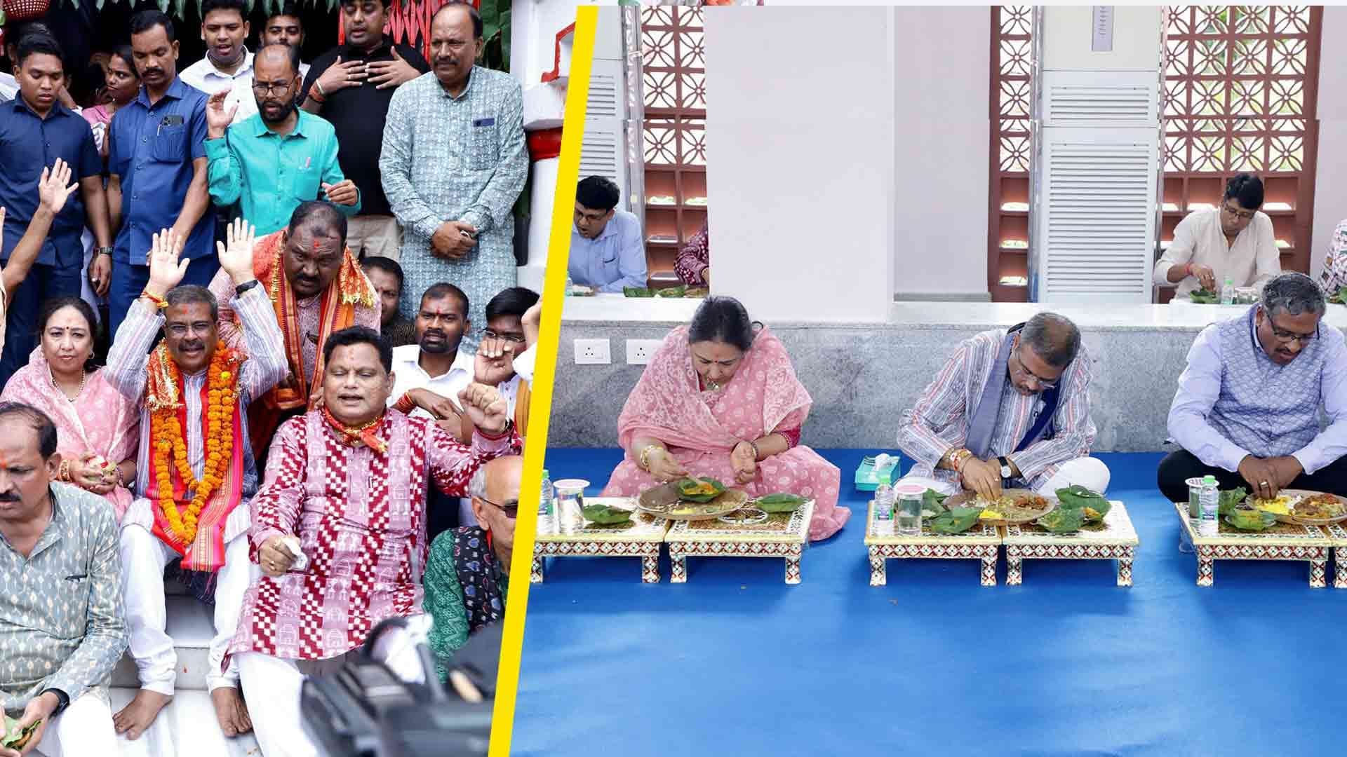 Union Minister Dharmendra Pradhan Celebrates Nuakhai At Maa Samaleswari Temple