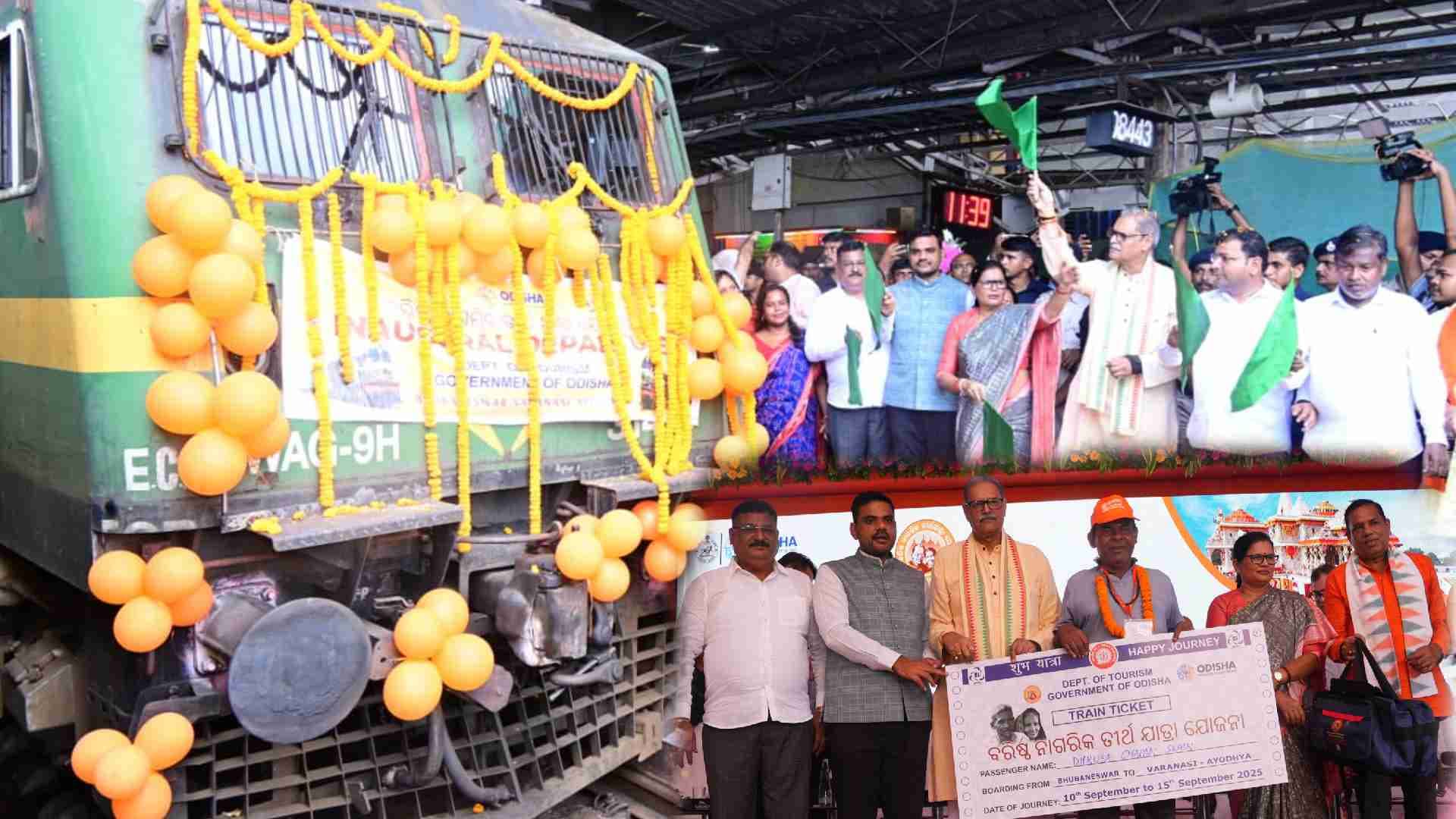 775 Senior Citizens Depart for Varanasi on Odisha’s Special Pilgrim Train