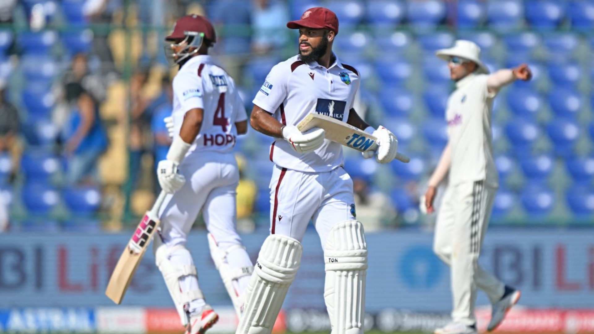 2nd Test: Campbell, Hope Defy India with Gritty Unbeaten Stand