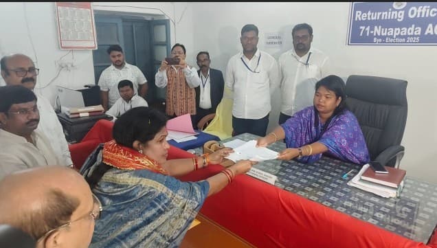 BJD Candidate Snehangini Chhuria Files Nomination for Nuapada Bypoll