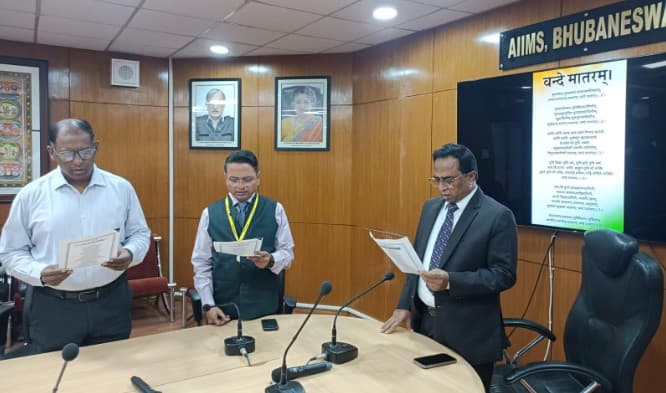 AIIMS Bhubaneswar Celebrates 150 Years of “Vande Mataram” With Patriotic Fervour