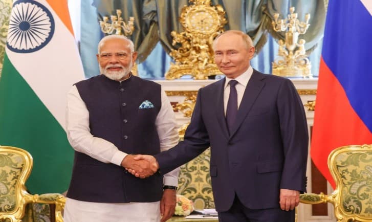 Russian President Vladimir Putin Arrives In Delhi For 23rd India-Russia Summit