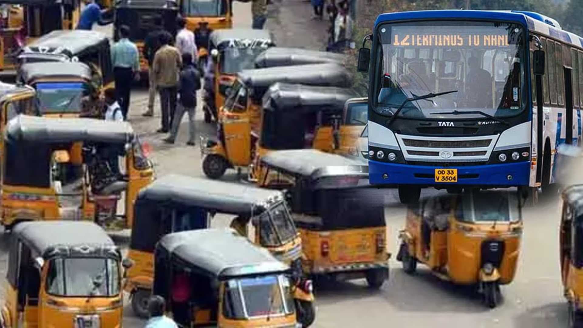 Auto Drivers Protest over Ama Bus Operations at Brahmapur Railway Station
