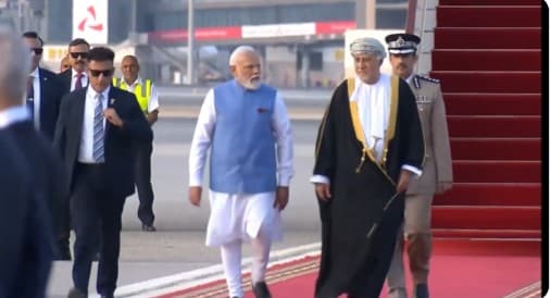 PM Modi Arrives In Oman On Final Leg Of His Three-Nation Visit
