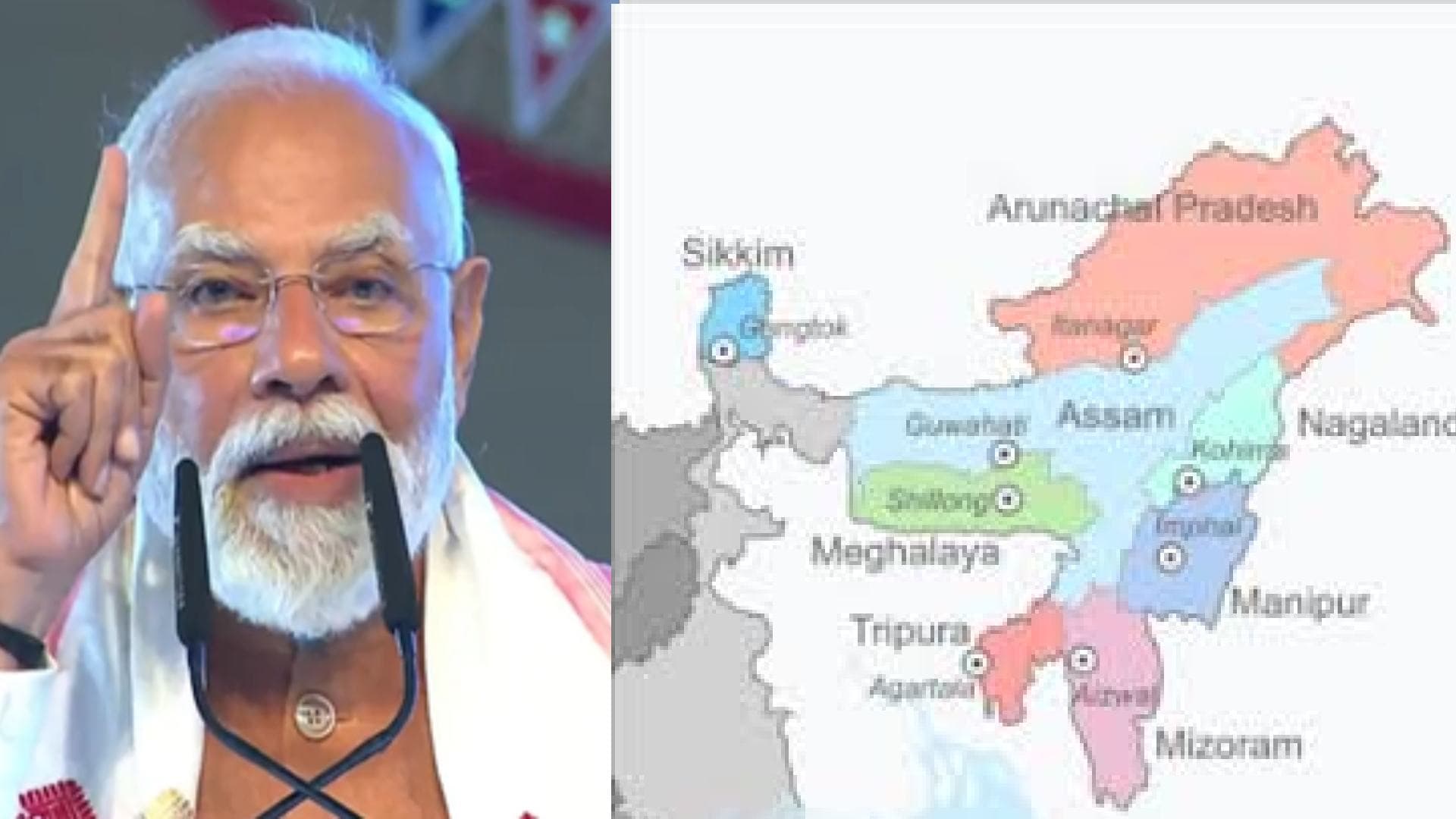 PM Modi Hits Out at Congress Over Northeast Development, Links to Security Concerns