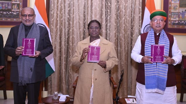 President Droupadi Murmu Releases Constitution of India In Santhali