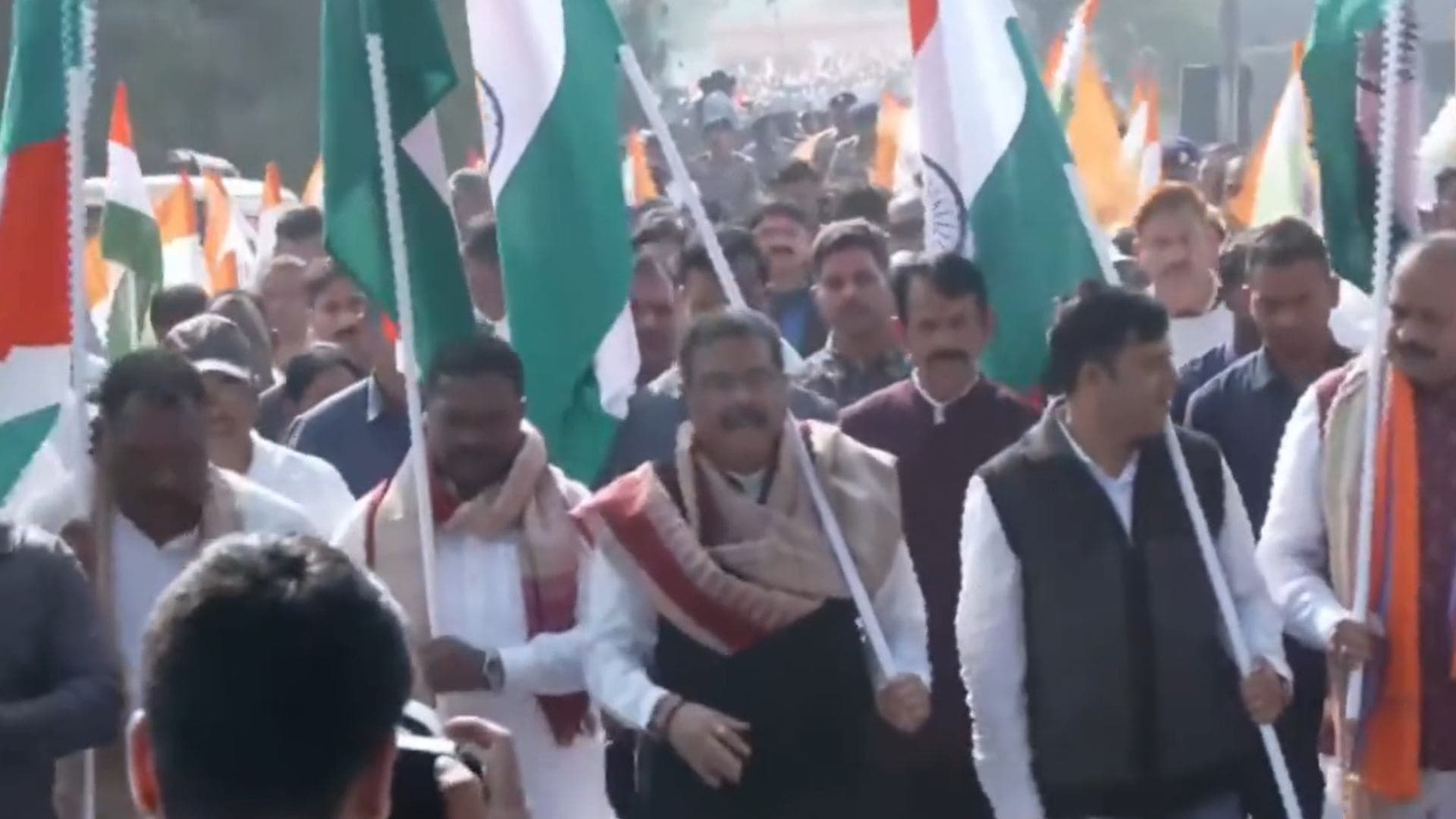 Dharmendra Pradhan Honours Veer Chhabila Sai, Participates in Kudopali Padayatra