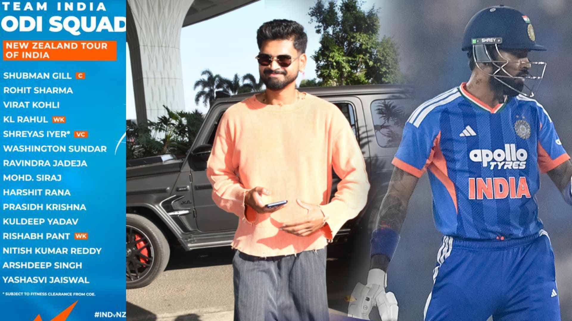 India Names ODI Squad for New Zealand Series; Pandya Rested, Iyer Subject to Fitness