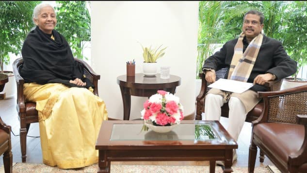 Dharmendra Pradhan Meets FM Sitharaman, Seeks Bold Education Push in Budget 2026–27