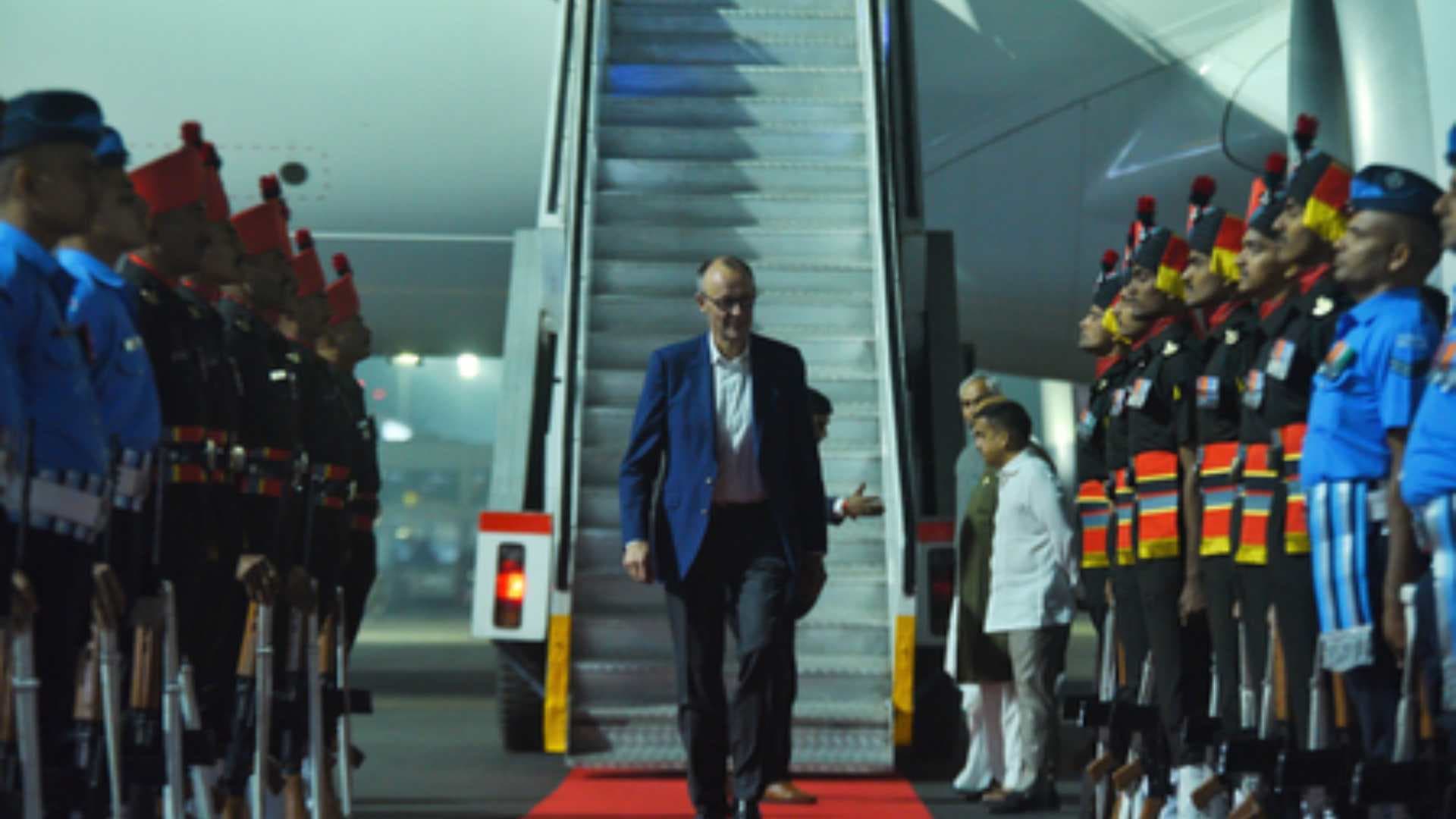 German Chancellor Merz Arrives In India To Hold Talks With PM Modi