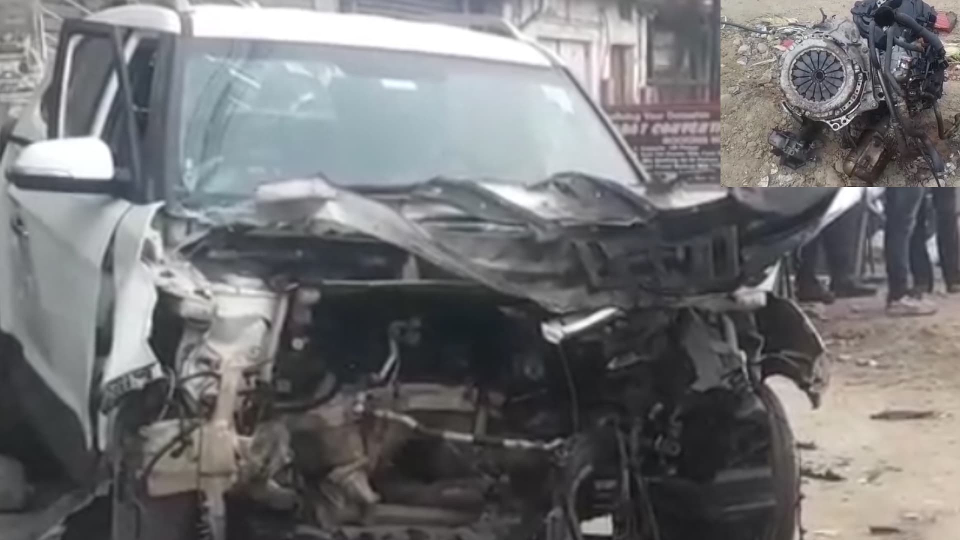 Engine Flung Across Road As Speeding Car Slams into Electric Pole in Sambalpur