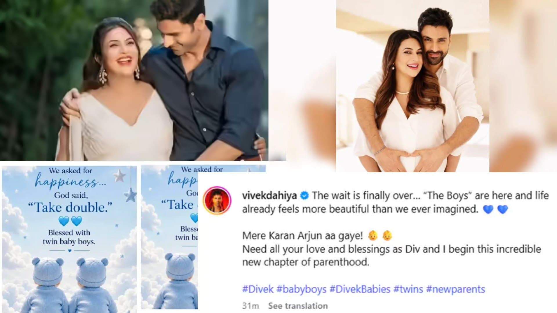 Divyanka Tripathi & Vivek Dahiya Blessed with Twin Baby Boys After 10 Years of Marriage