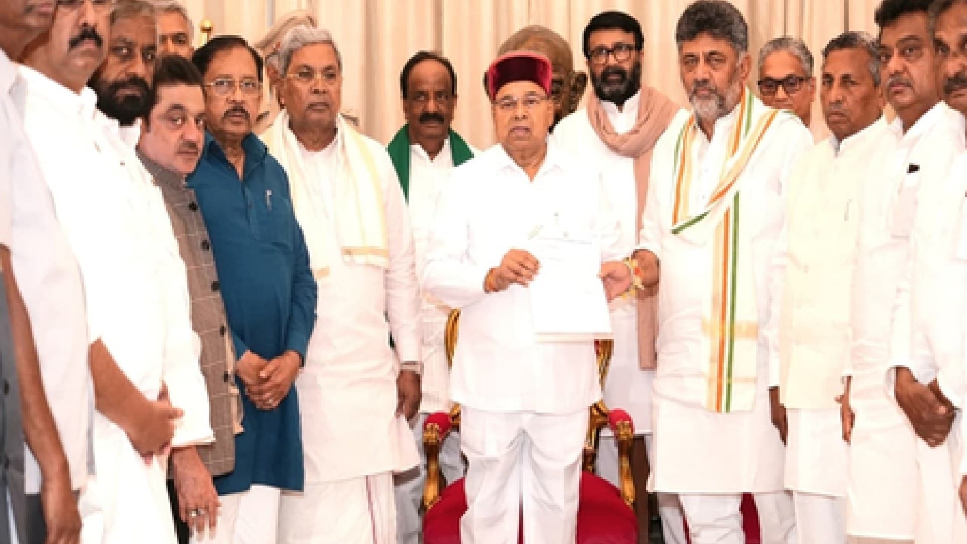 DK Shivakumar Meets Governor, Stakes Claim To Form Karnataka Government; Oath On June 3