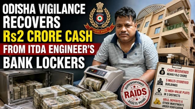 Odisha Vigilance Recovers Rs2 Crore Cash from ITDA Engineer’s Bank Lockers