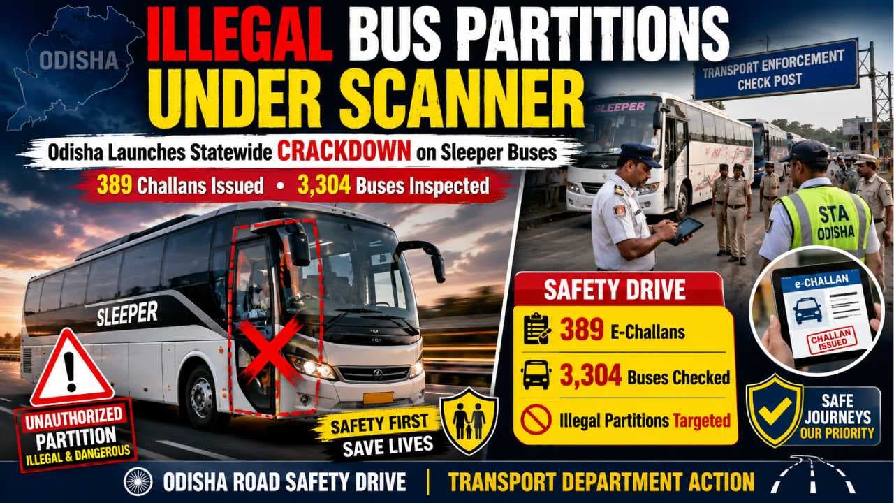 Odisha Launches Special Enforcement Drive Against Illegal Bus Partitions
