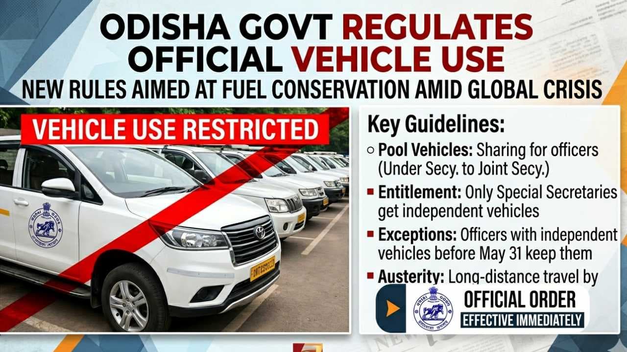 Odisha Government Regulates Use of Official Vehicles Amid Fuel Concerns