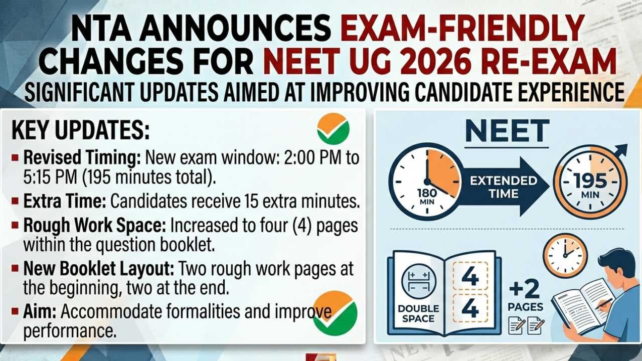 NTA introduces Exam-Friendly Changes In NEET UG 2026; Candidates To Get 15 Extra Minutes