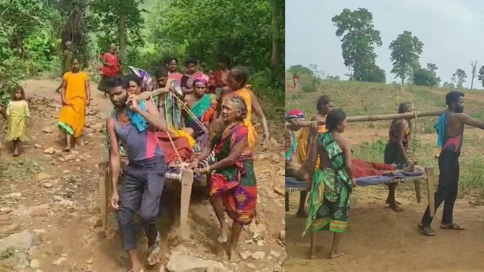No Motorable Road To Kalahandi Village, Pregnant Woman Carried 2 km On Cot As Ambulance Stops Short
