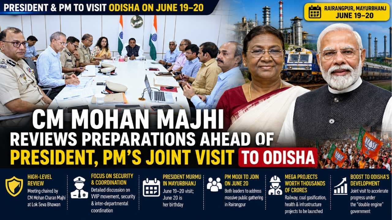 CM Majhi Reviews Preparations Ahead of President Murmu, PM Modi’s Joint Visit to Odisha