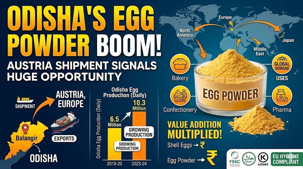 Can Odisha Become India's Egg Powder Export Hub? Austria Shipment Signals Big Opportunity| Explainer