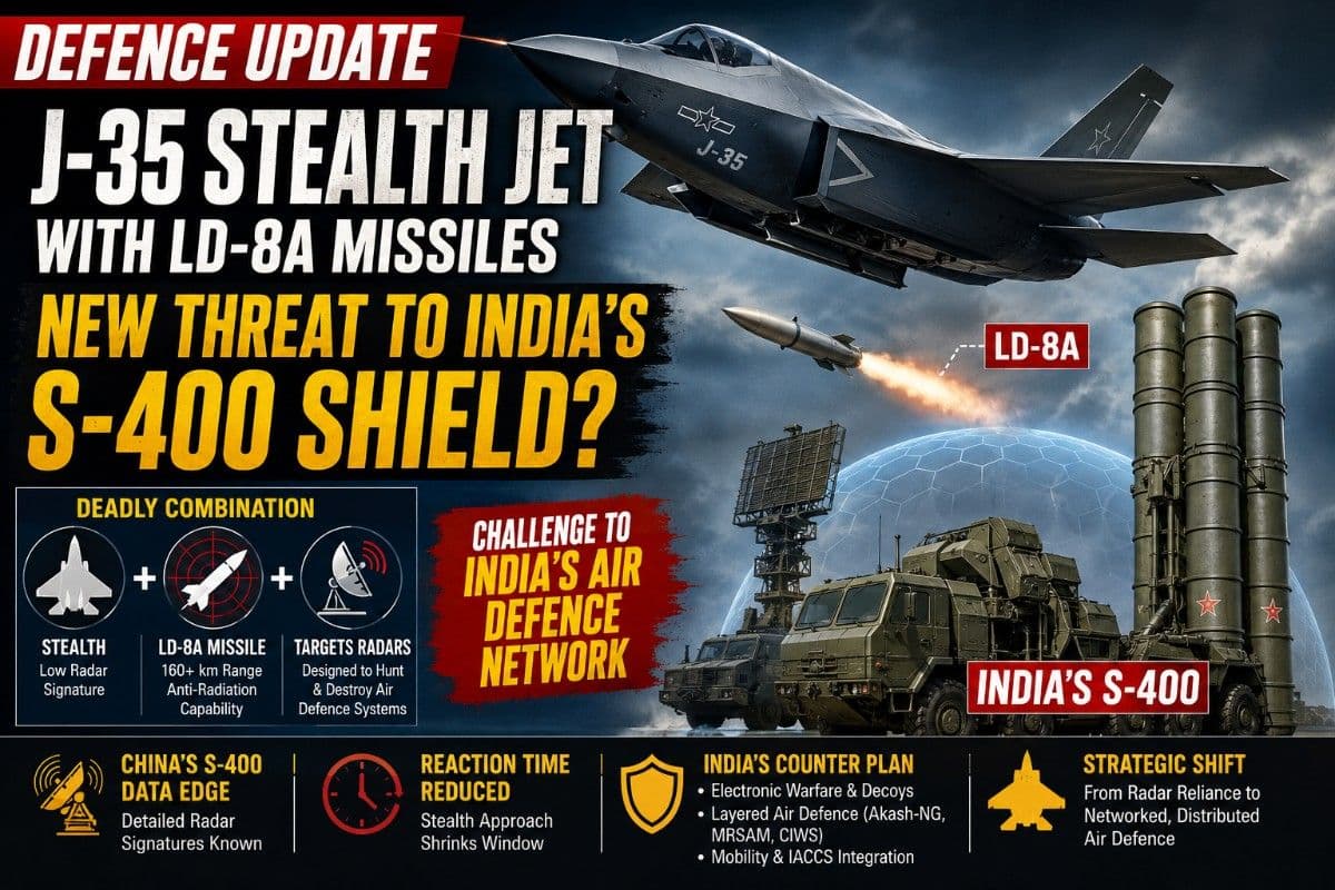 Pakistan's J-35 Stealth Fighter with LD-8A Missiles Could Challenge India's S-400 Air Defence Shield| Defence Update