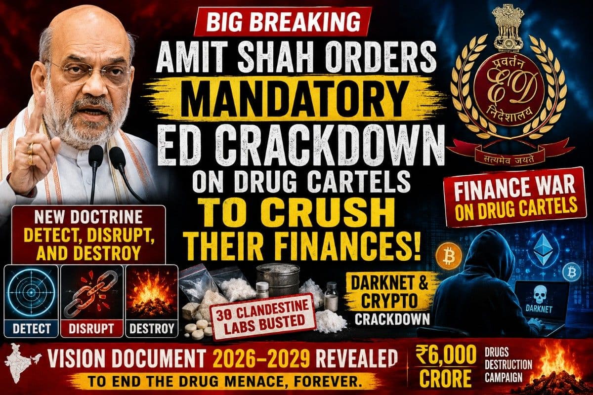 Amit Shah Orders Mandatory ED Crackdown on Drug Cartels to Crush their Finances; New Doctrine Revealed| Big Breaking